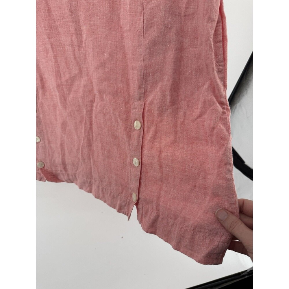 J Jill Dress Women Love Linen Pockets Boho Relaxed Lightweight pink Large petite - Picture 4 of 12